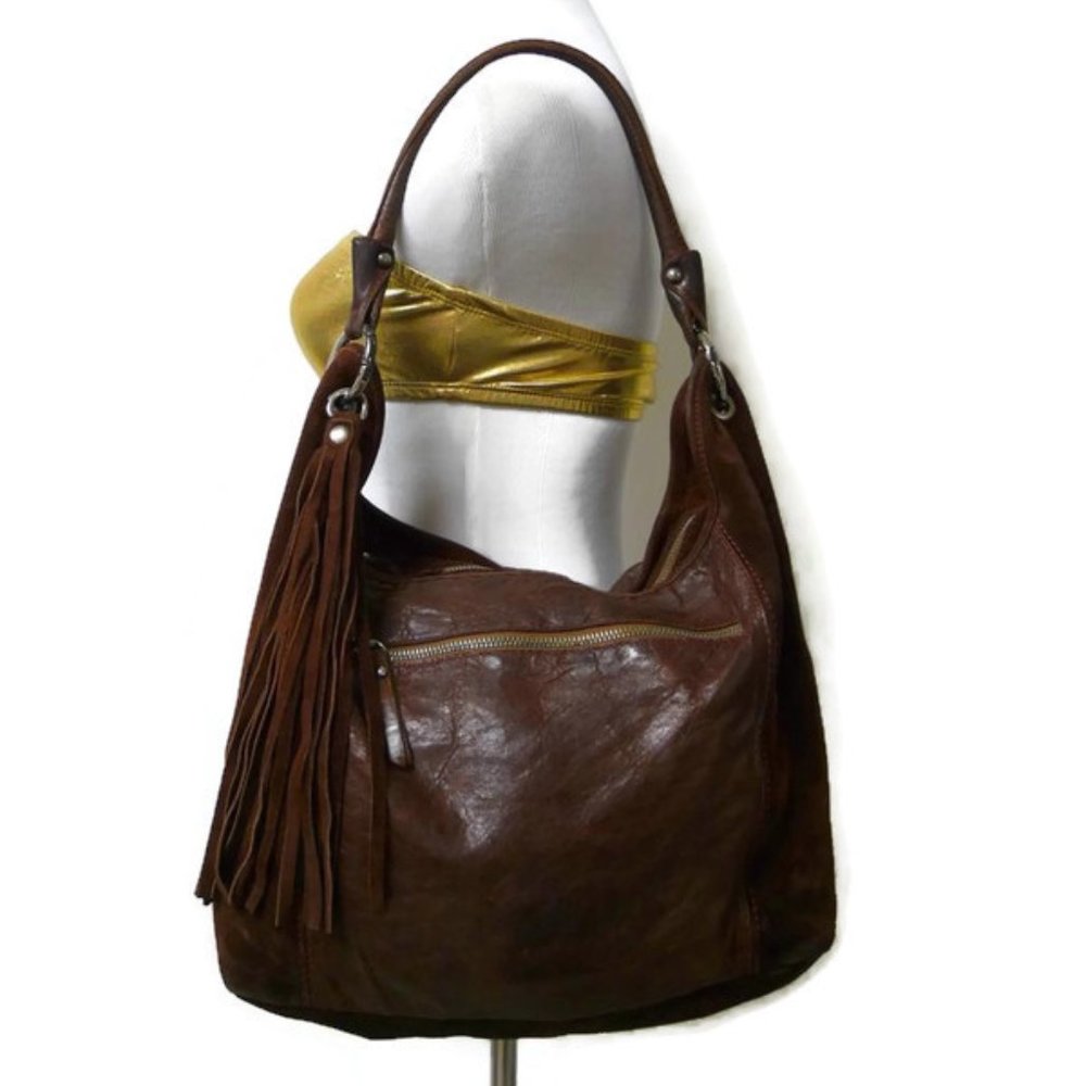 Innue Suede Leather boho bag Made in Italy